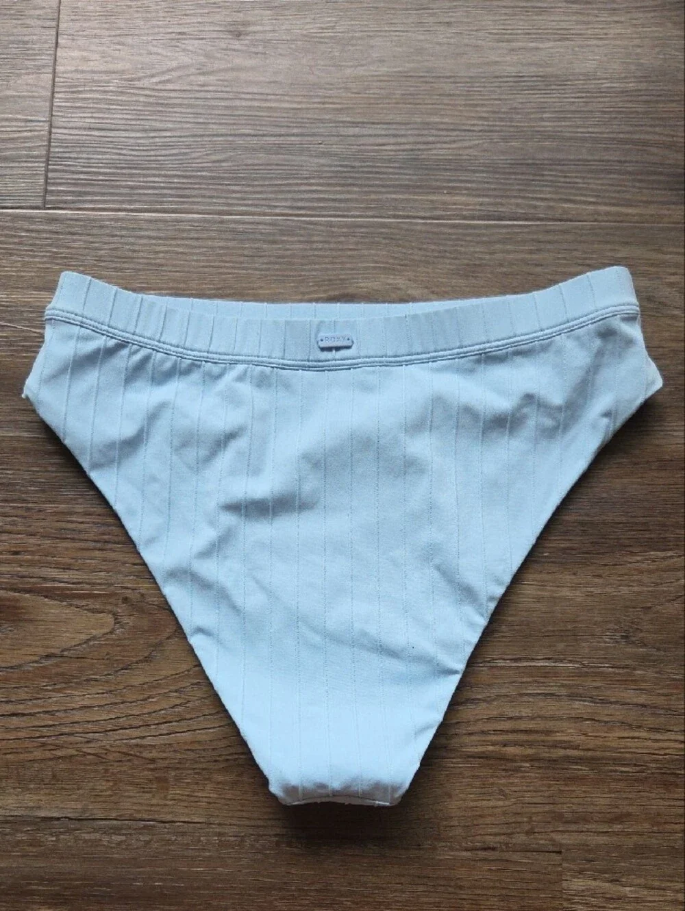 Nwot Roxy High-Cut Ribbed Bikini Bottom - Light Blue Size Medium
